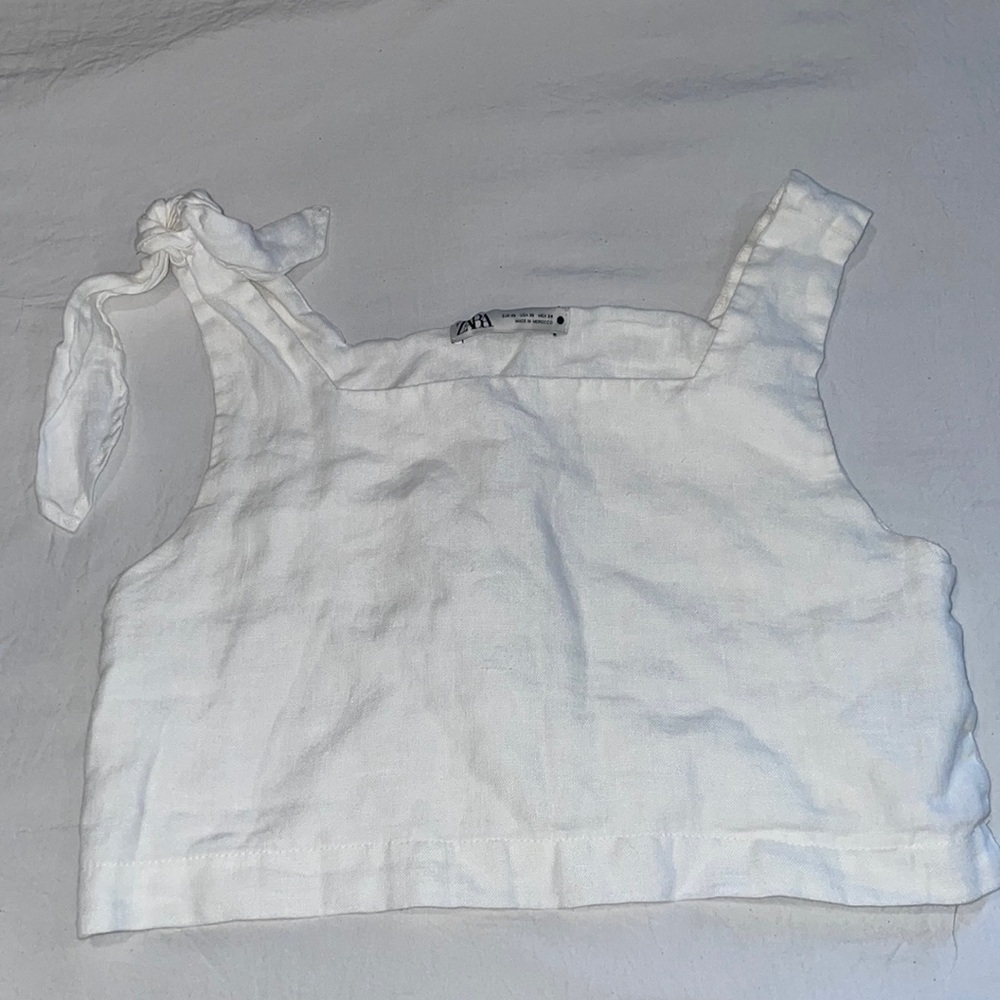 Zara white crop top